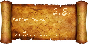 Seffer Endre névjegykártya