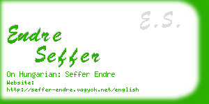 endre seffer business card